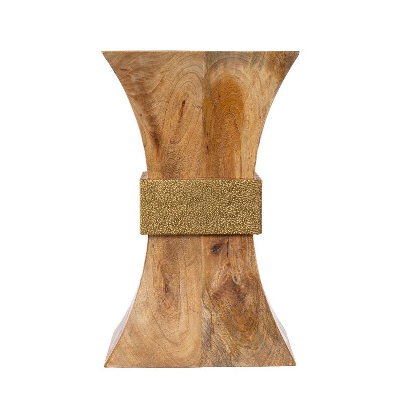 Bewill Square Side Table with Brass Accents Natural/Brass - Aiden Lane
