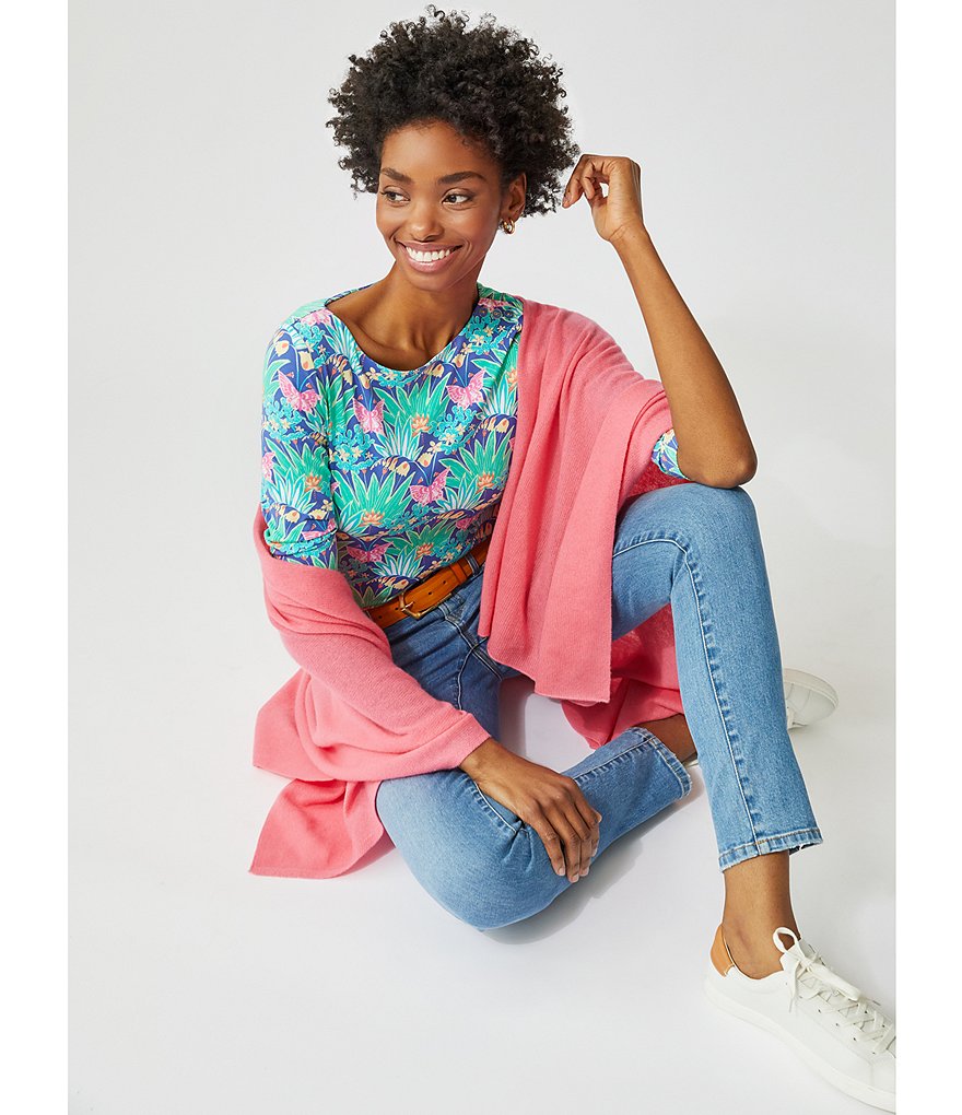 J.McLaughlin Wavesong 3/4 Sleeve Boatneck Knit Tee