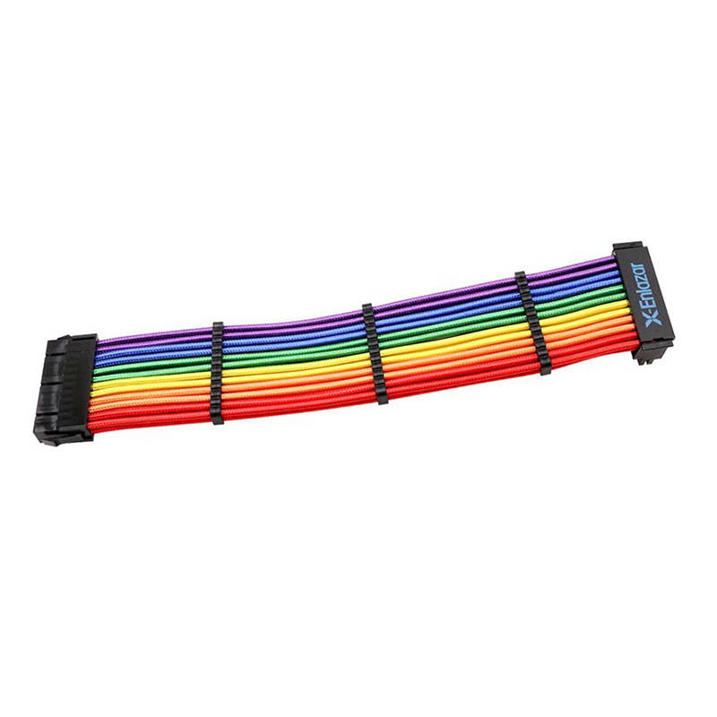 Rainbow 24Pin 0.98ft Extension 18AWG ATX Power Supply Cable Motherboard PCI Cable 90 Degree Interface Adapter Cable 18AWG 300mm Module Line Extension Cord