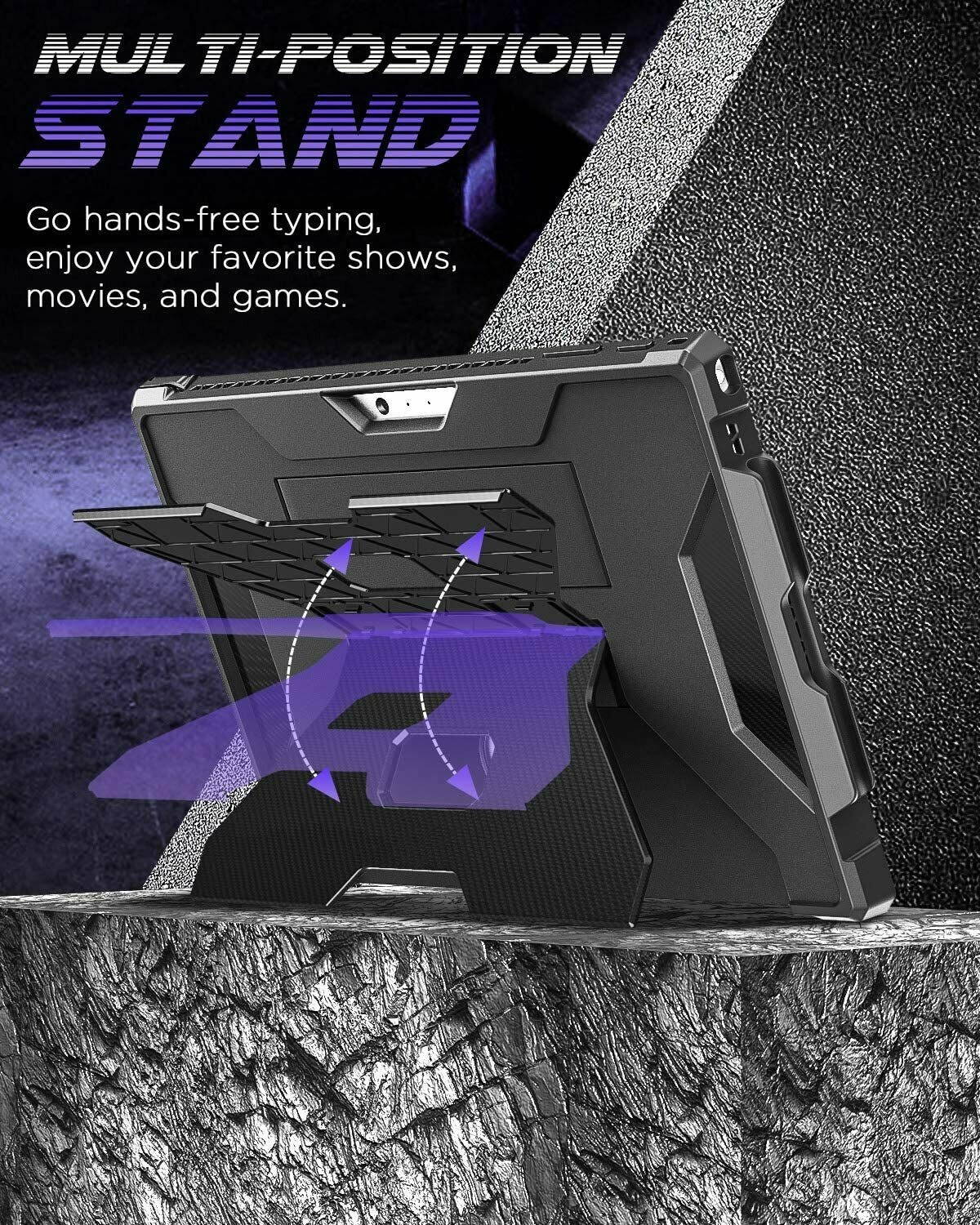 MoKo For Surface Pro 7/6/5/4/Pro LTE Rugged Case Cover + Kickstand + Pen Holder