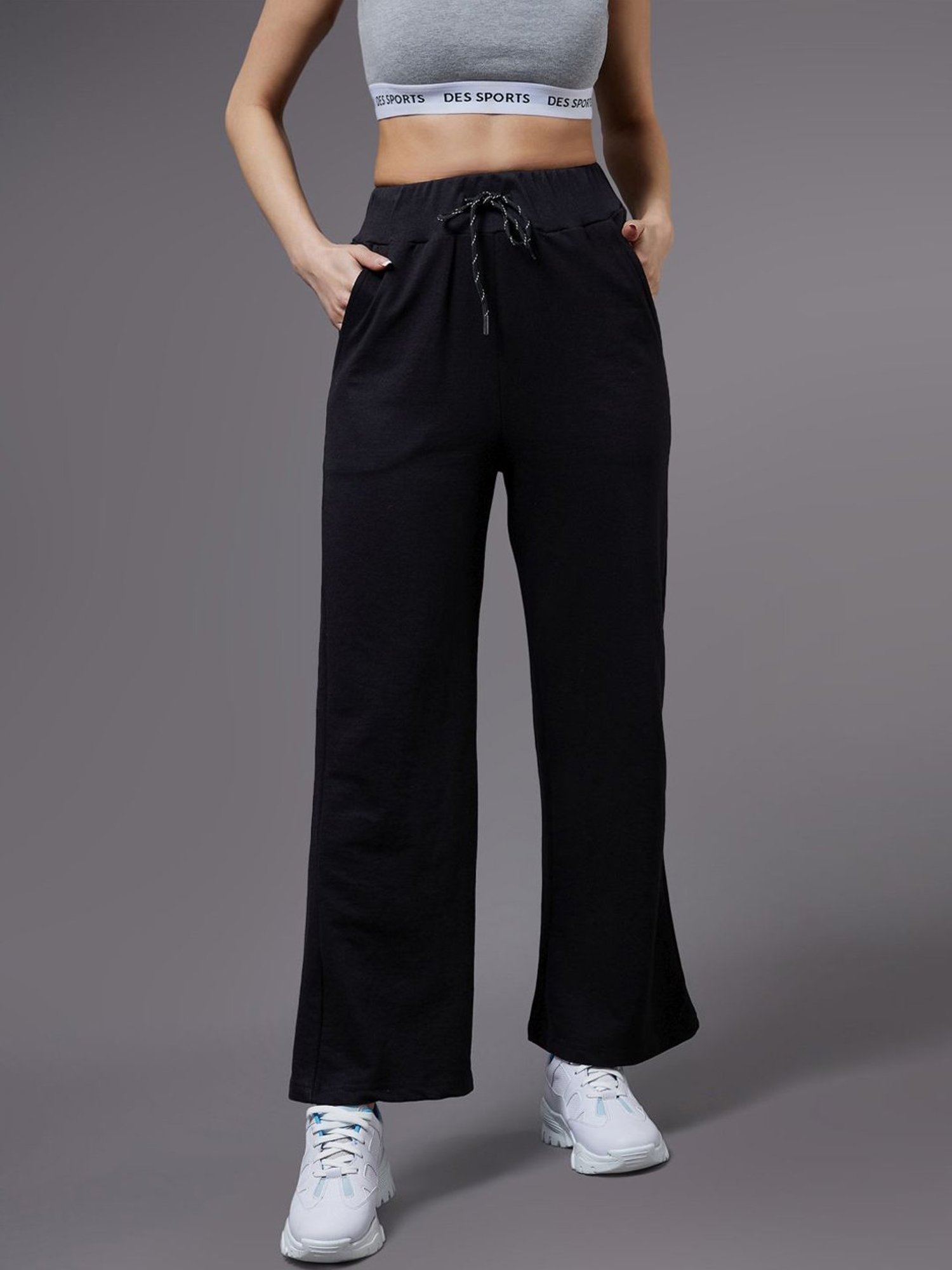 Miss Chase Black Relaxed Fit Track Pants