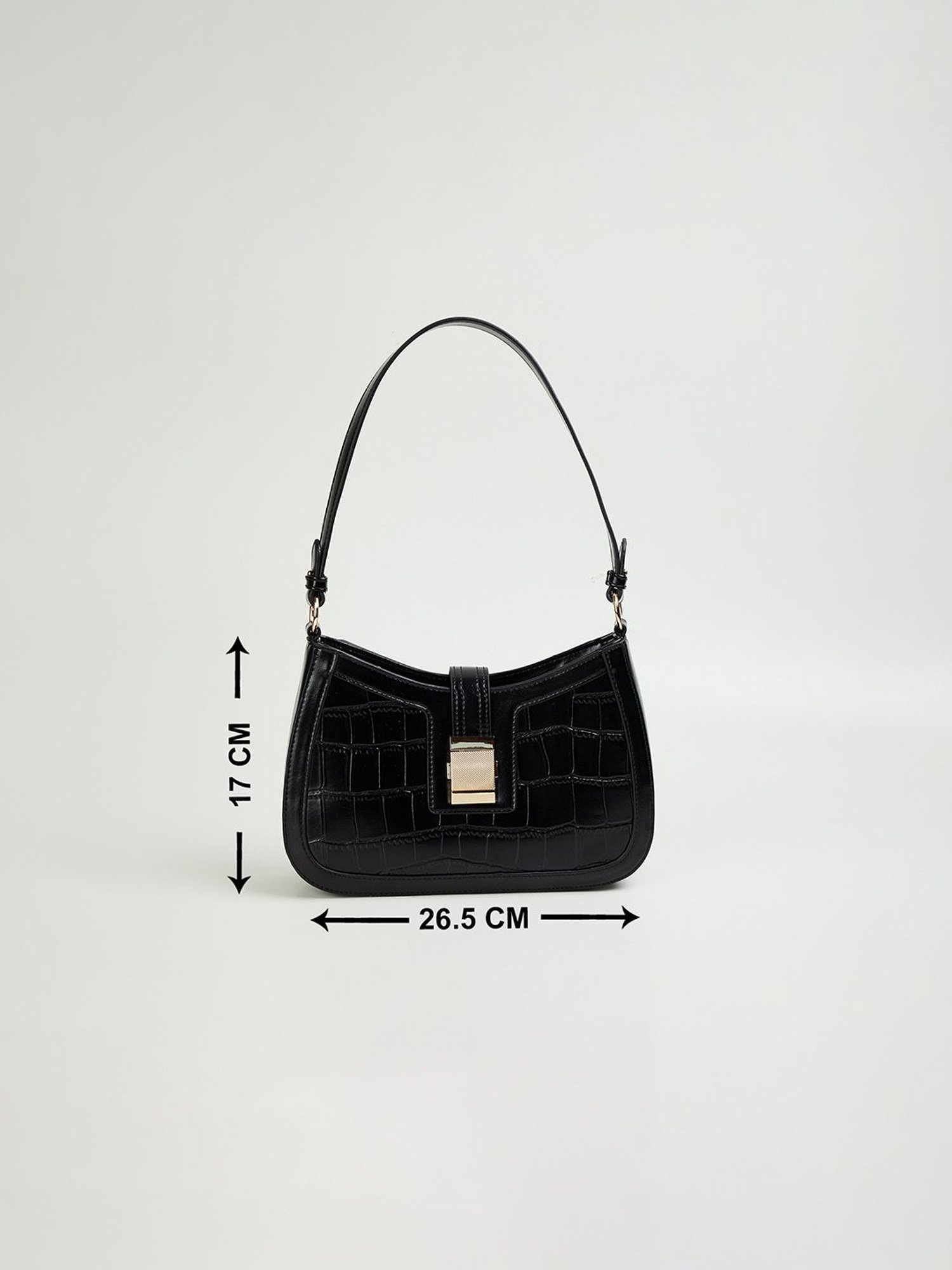 Code by Lifestyle Black Textured Hobo Bag