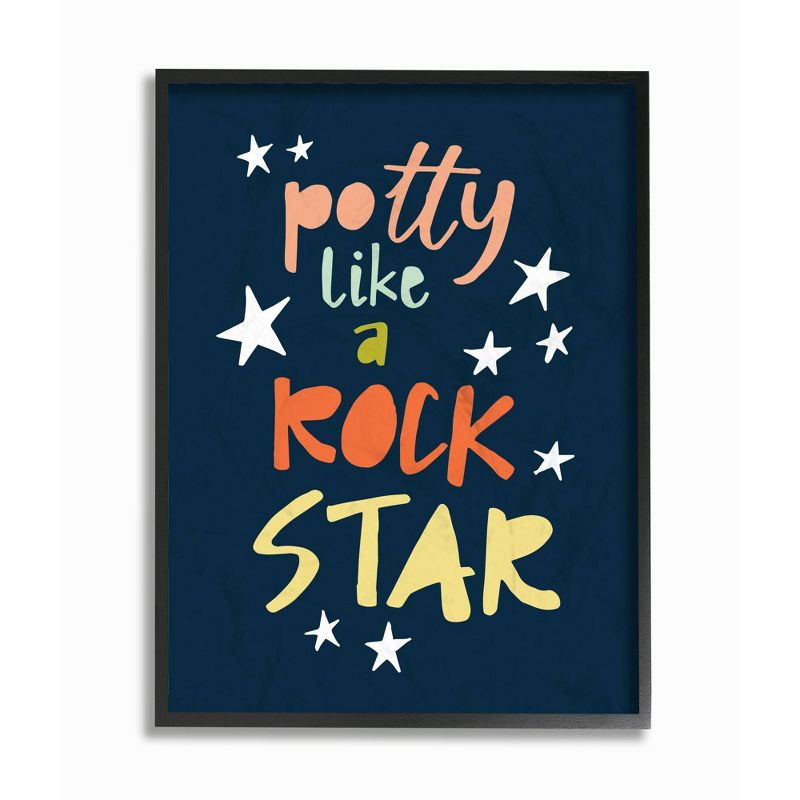 16"x1.5"x 20" Potty Like A Rock Star Typography Oversized Framed Giclee Texturized Art - Stupell Industries