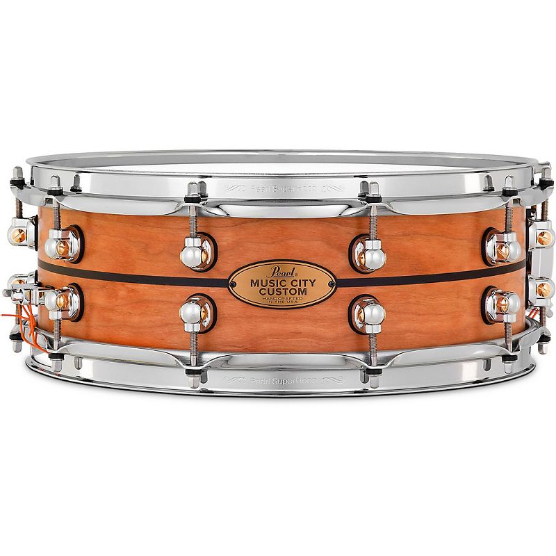 Pearl Music City Custom Solid Shell Snare Cherry with Ebony Inlay 14 x 5 in.