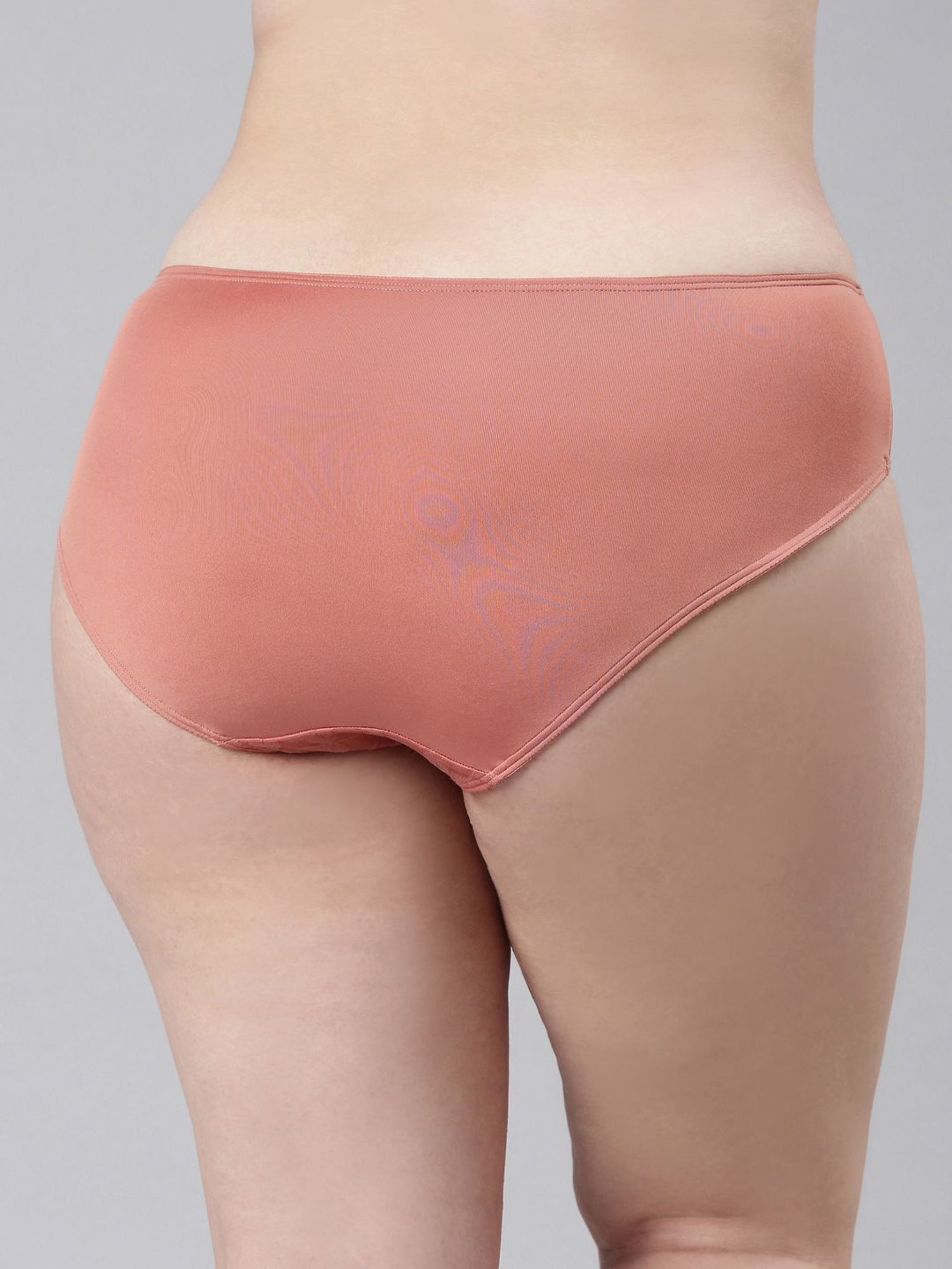 Enamor Nude Pink Lace Work Hipster Panty