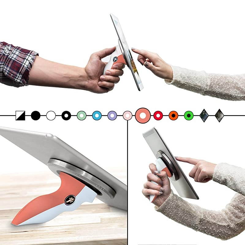 Universal Tablet Stand and Tablet Handle Compatible with iPad Samsung and Most Other Tablets WhiteCoral