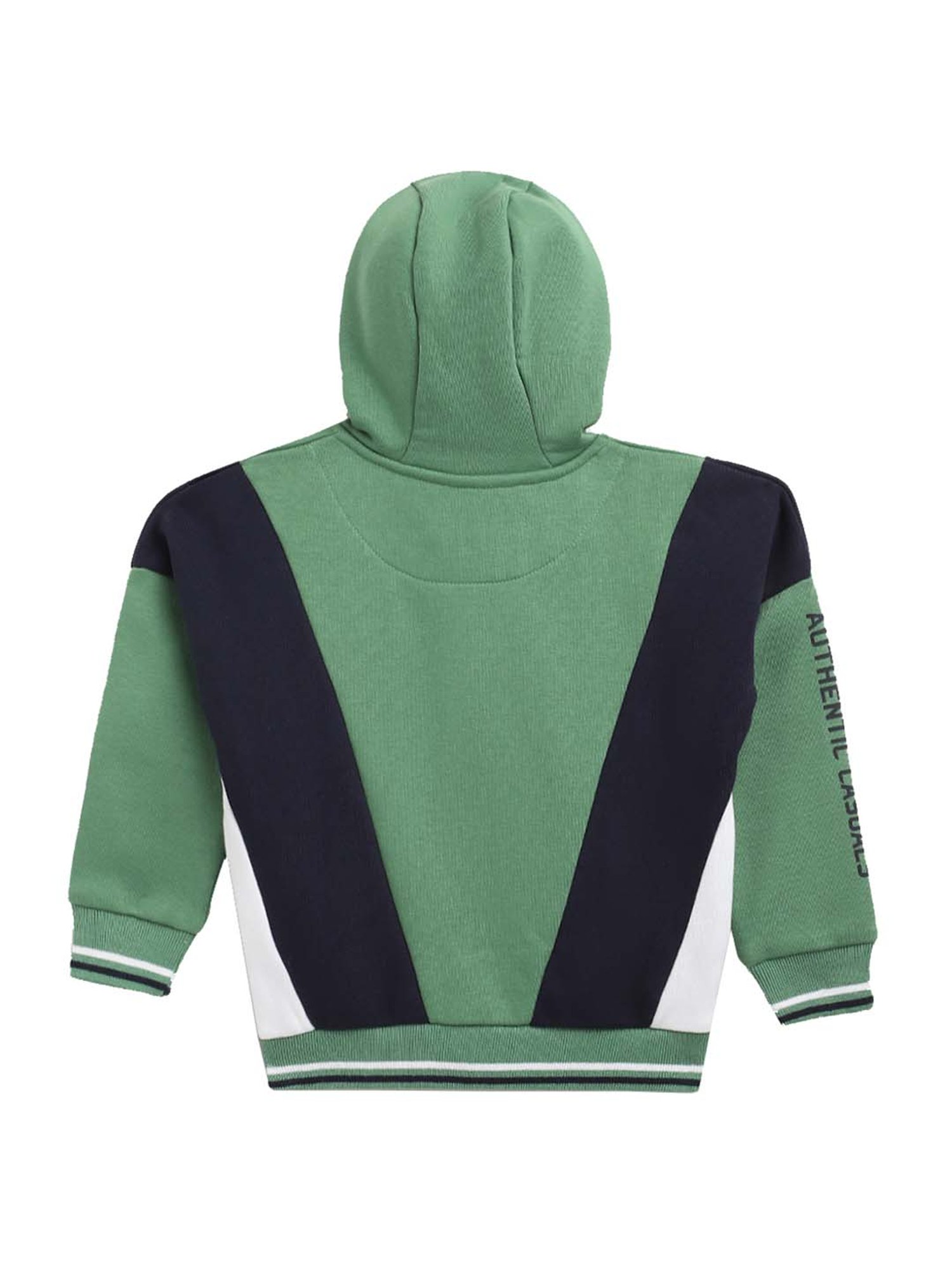 Blue Giraffe Kids Green Logo Print Hoodie