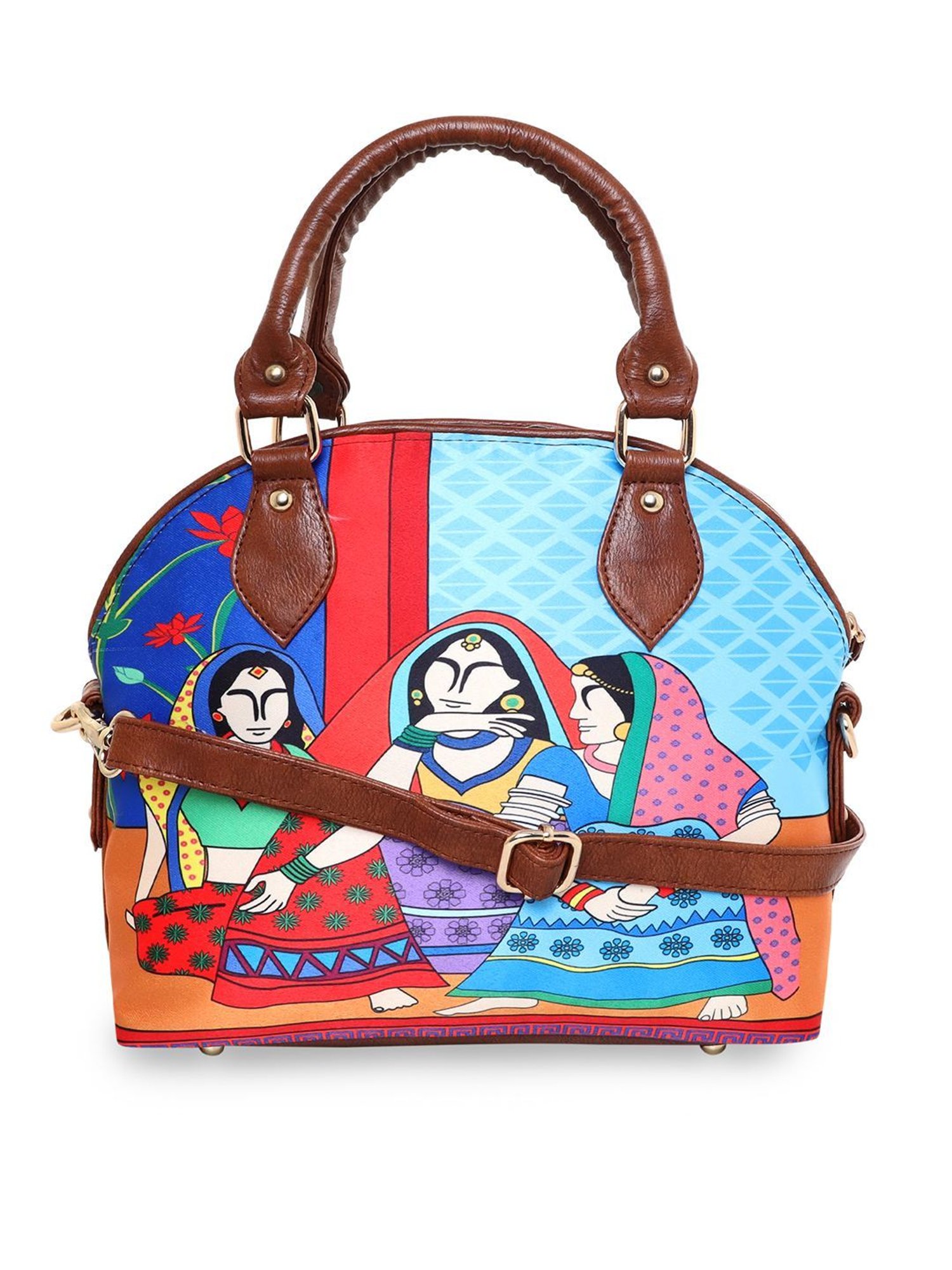 Sabhyata Multicolor Printed Medium Satchel Handbag