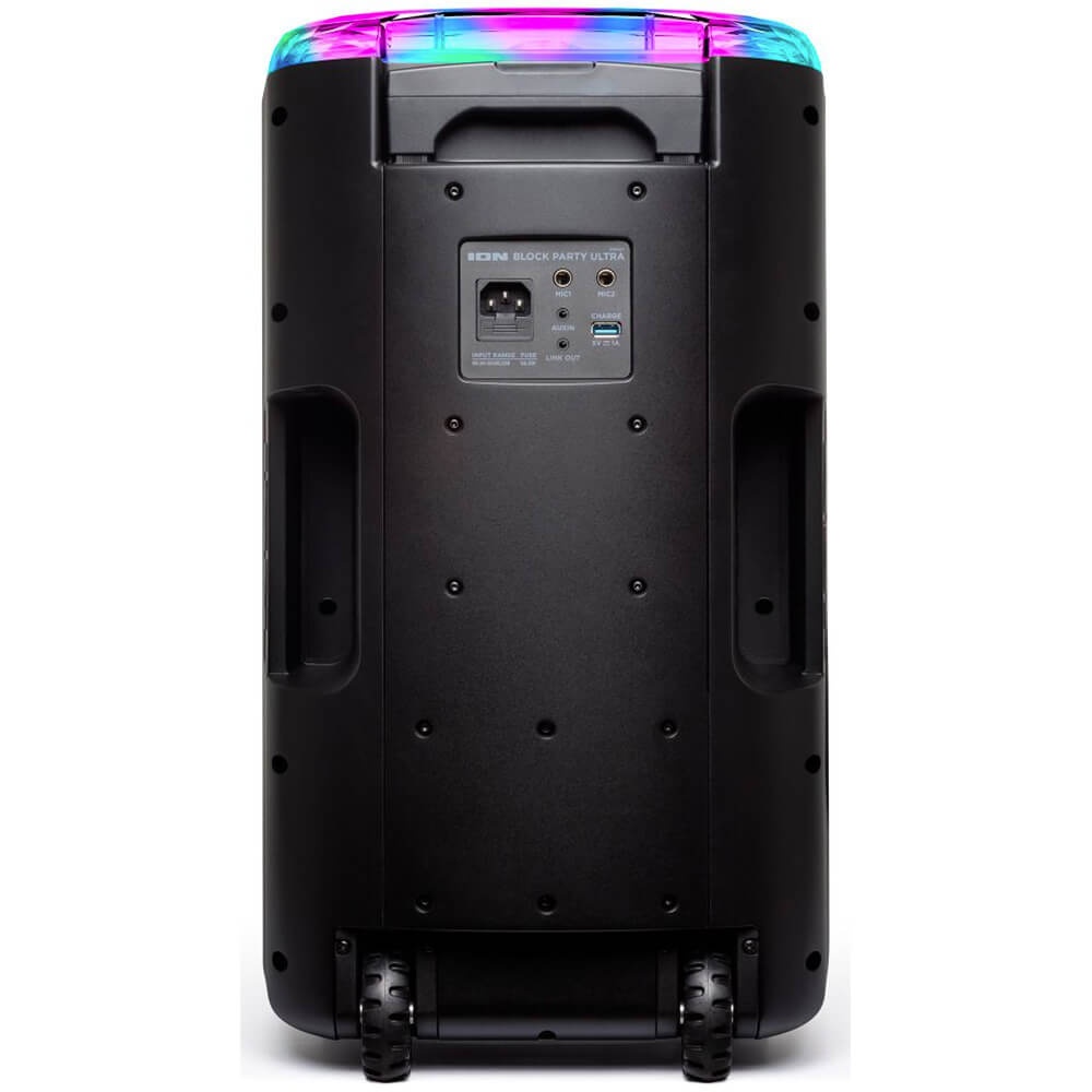 ion ipa107 block party ultra 120w karaoke pa with voice effects