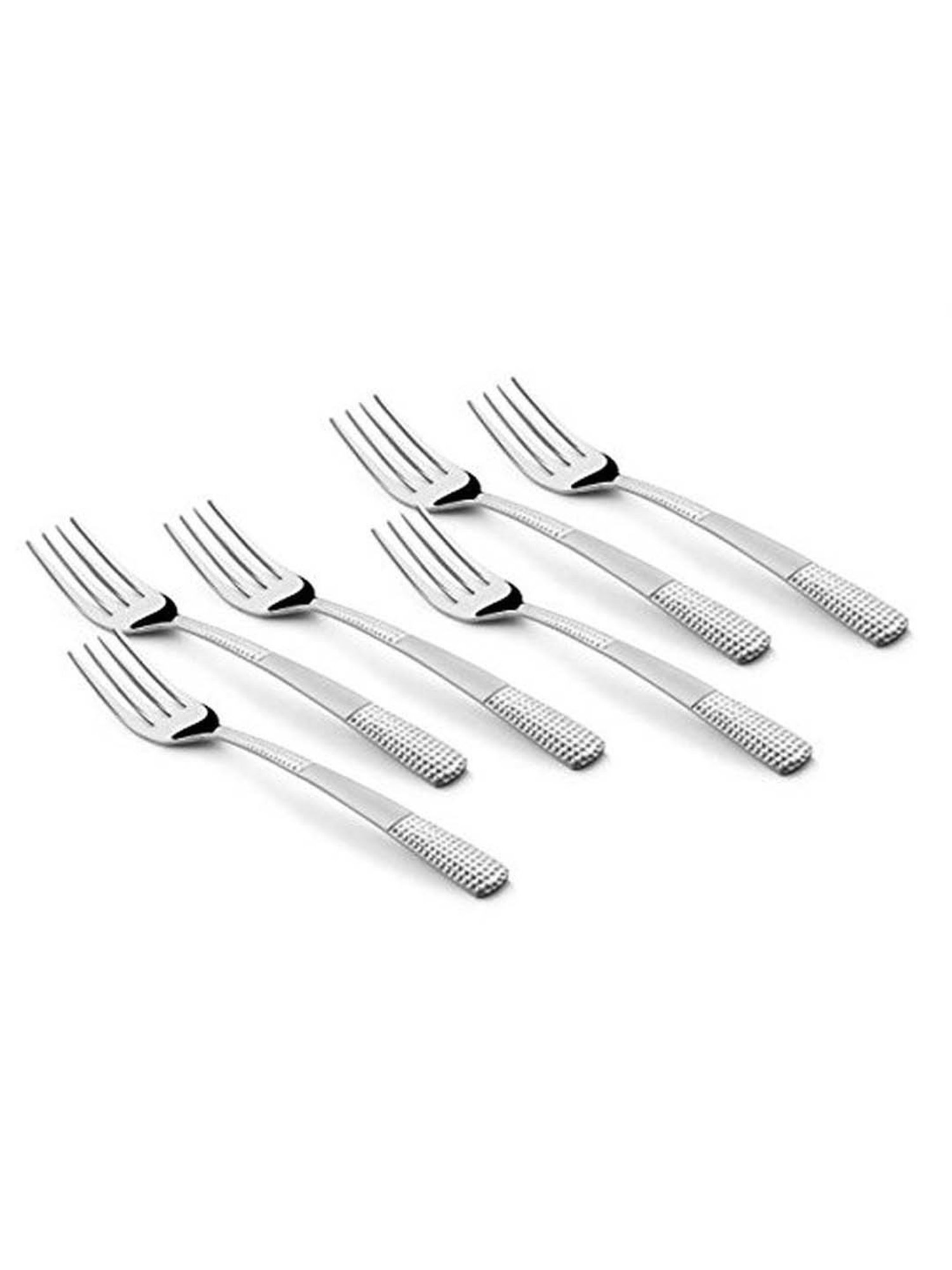 FnS Zest Silver Stainless Steel Dinner Fork - Set of 6