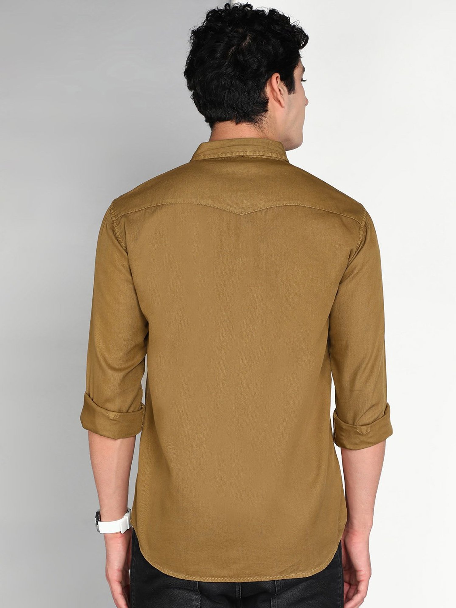 Kuons Avenue Brown Slim Fit Shirt