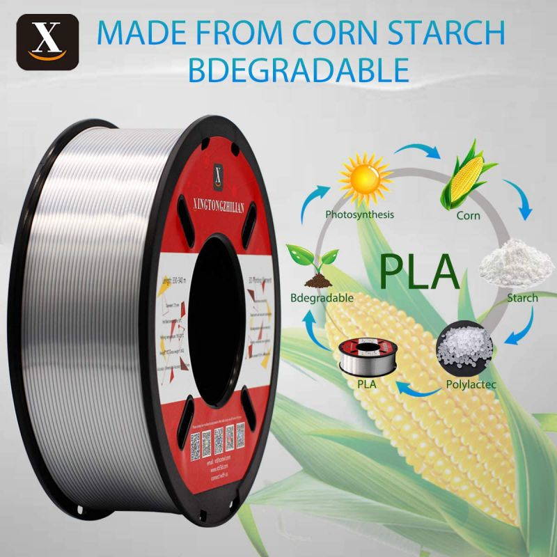 XTZL3D | Silk PLA Filament for 3D Printer, Silver,1kg, 1.75mm