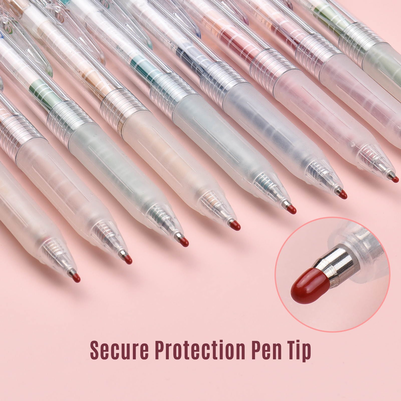 Aibecy 9 Color Gel Pens Set 0.5mm Pen Lead Colored Pens Retractable Gel Ink Pens Art Supplies for Children Adults Coloring Books Drawing Painting Writing Journaling