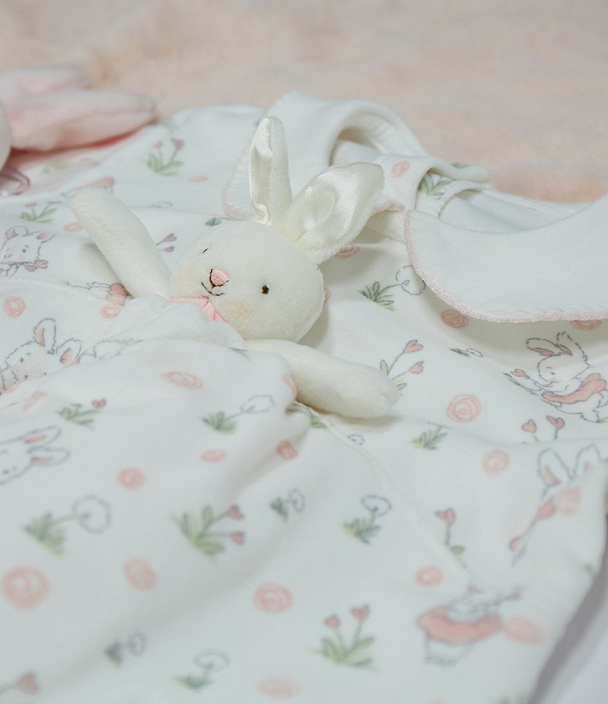 Bunnies By The Bay Baby Girls 6-12 Months Blossom Playsuit & Blossom Bunny Buddy Blanket Set