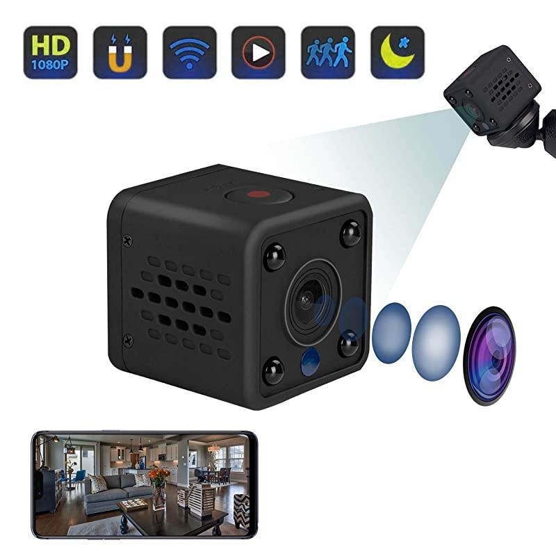 Mini Hidden Camera Spy Cam WiFi Small Wireless Full HD 1080P Video Camera with Night Vision Motion Sensor for iPhone Android Video Detection Security Nanny Surveillance Cam