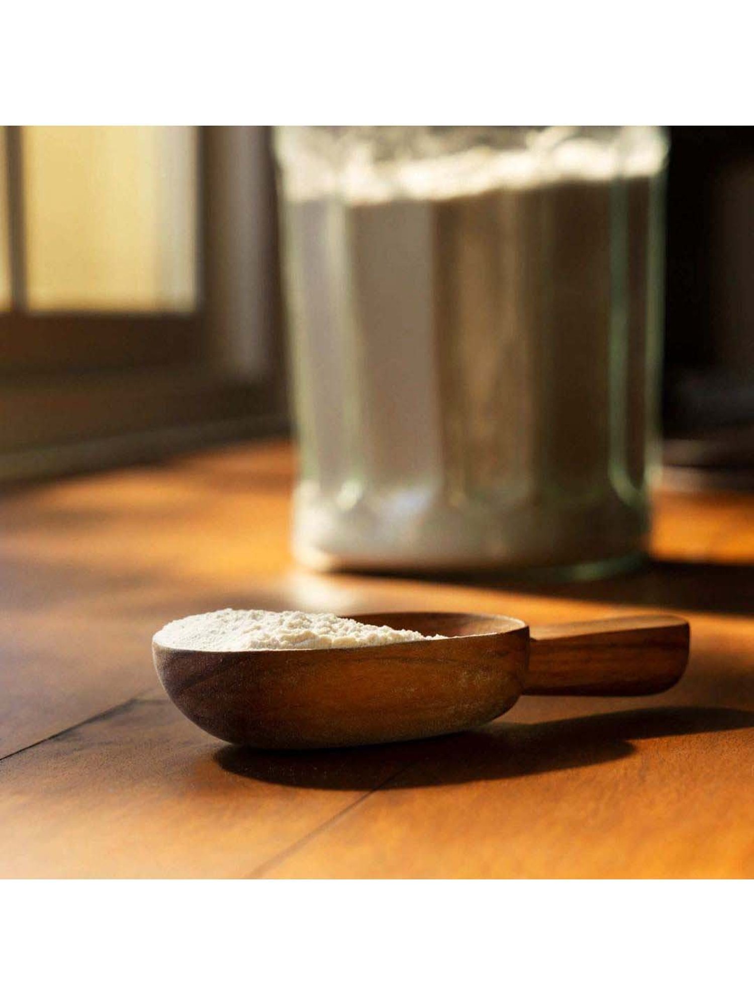 ellementry Natural Teak Wood Scoop - Set of 1