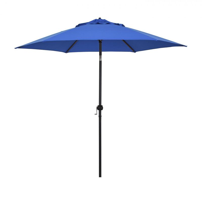 Astella  9 Ft. Aluminum Push Tilt Patio Umbrella W/ Crank Lift - Black Frame / Polyester Pacific Blue Canopy ECO906D709-P01