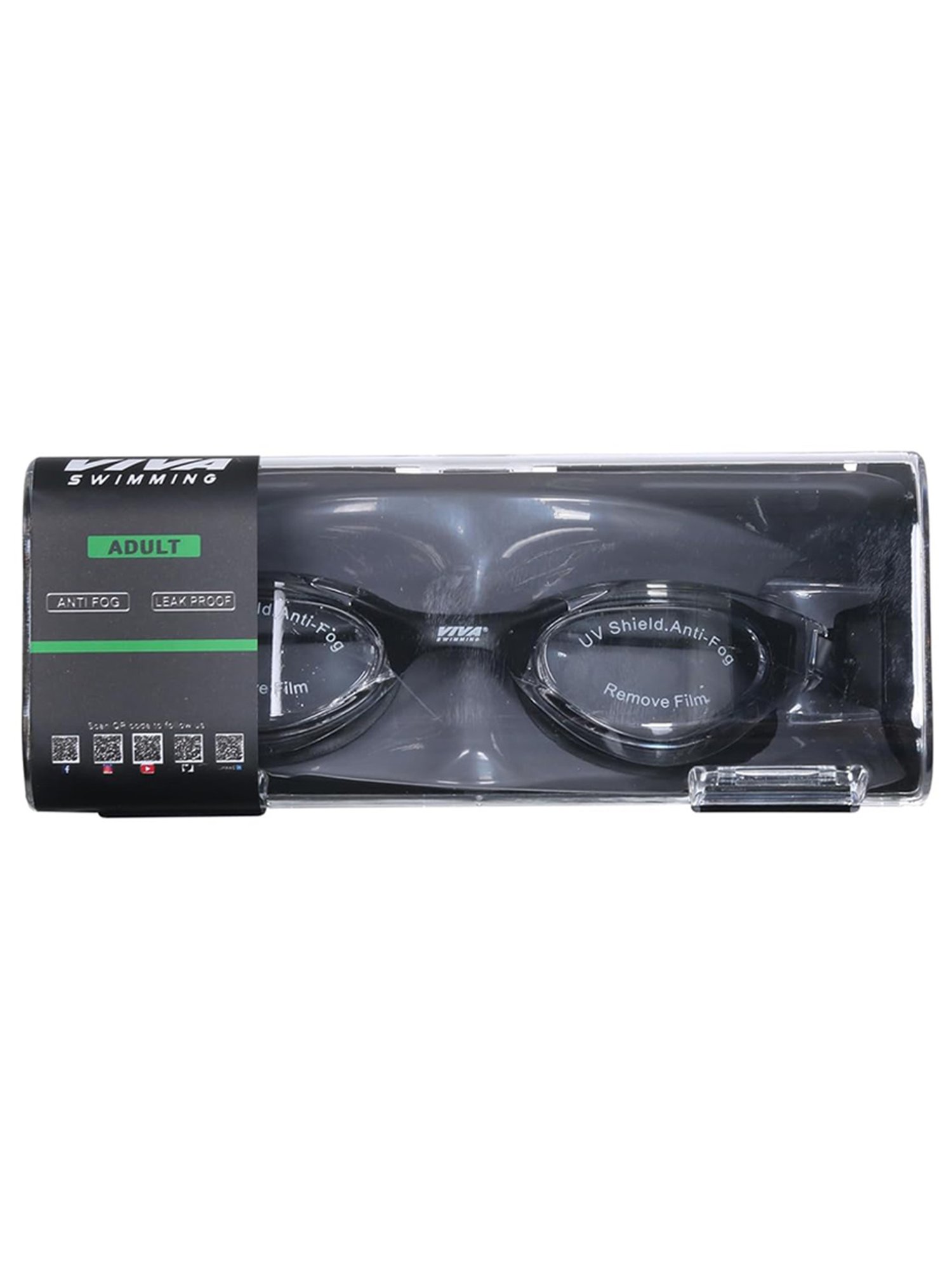 Viva Swimming Gravity Two Piece Professional Goggle with Addiional Nose Bridge (Black)