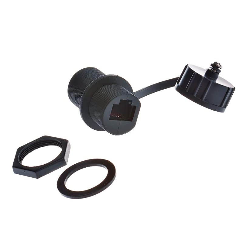 5PCS Panel Mounting RJ45 Waterproof Cat5/5e/6 8P8C Connector Ethernet LAN Cable Connector Double Head Coupler Adapter Female to Female with Waterproof/Dust Cap