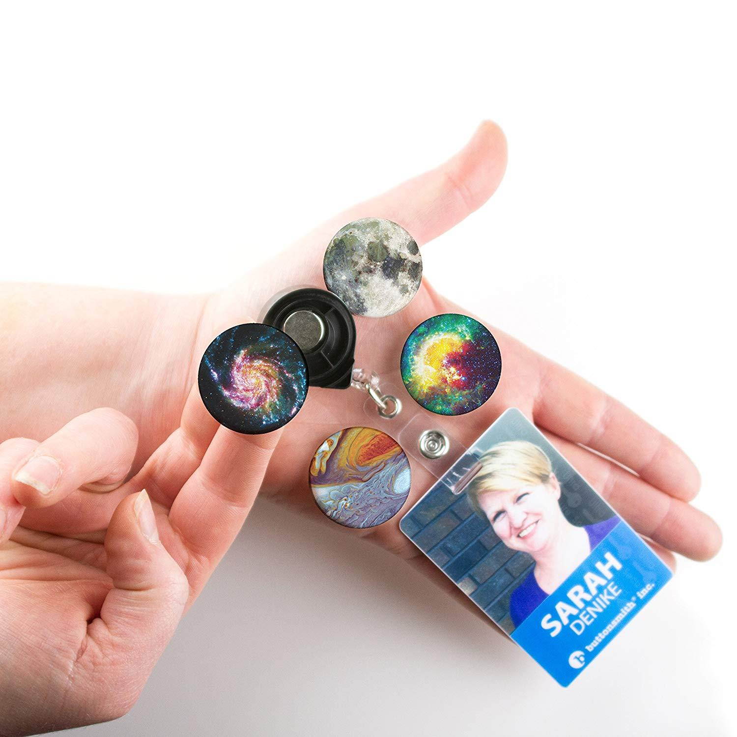 Buttonsmith Astronomy Tinker Reel Retractable Badge Reel with Alligator Clip and Extra-Long 36 inch Standard Duty Cord - Made in The USA, 1 Year Warranty