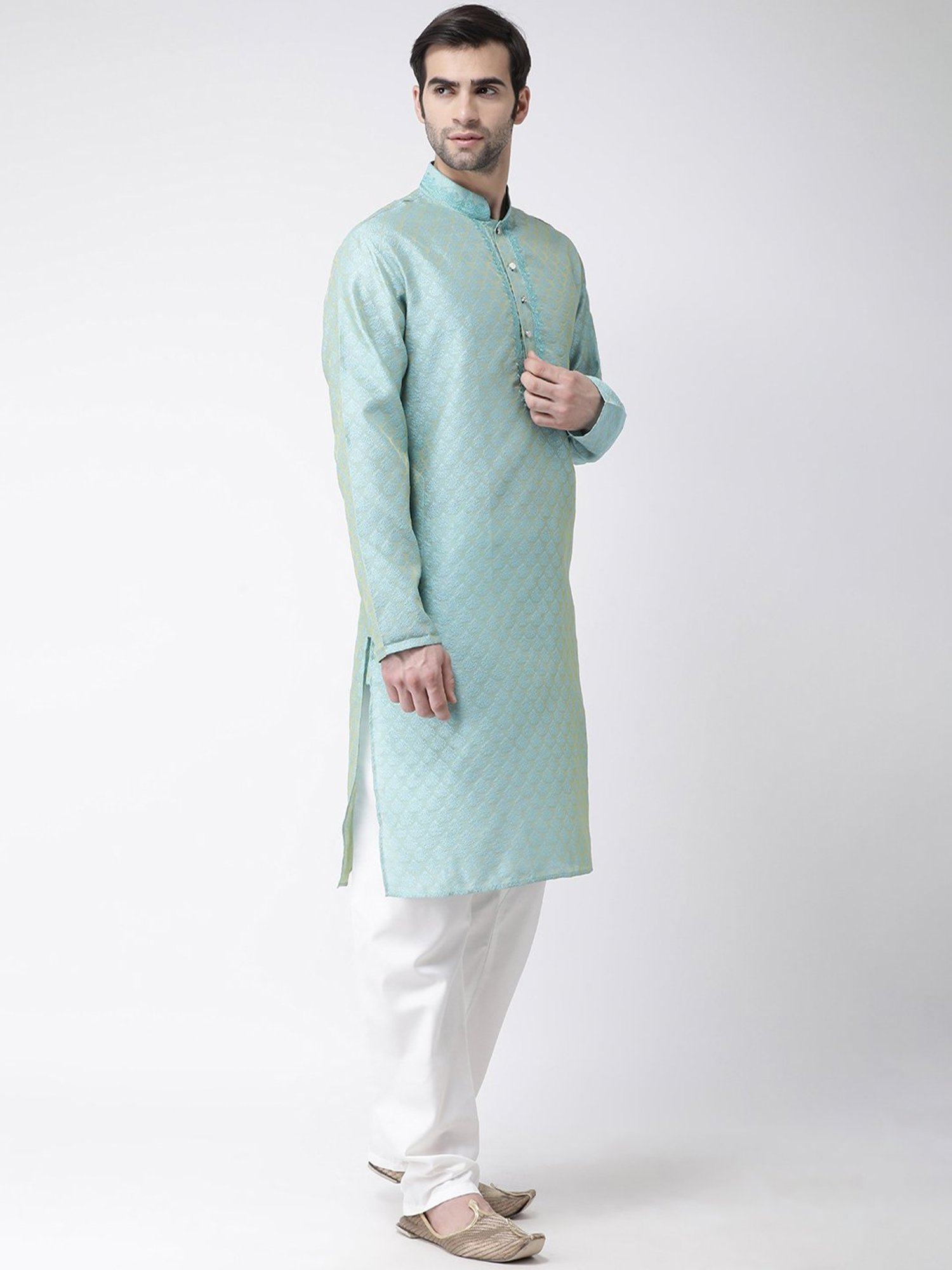 SG LEMAN Blue Cotton Printed Regular Fit Kurta Set