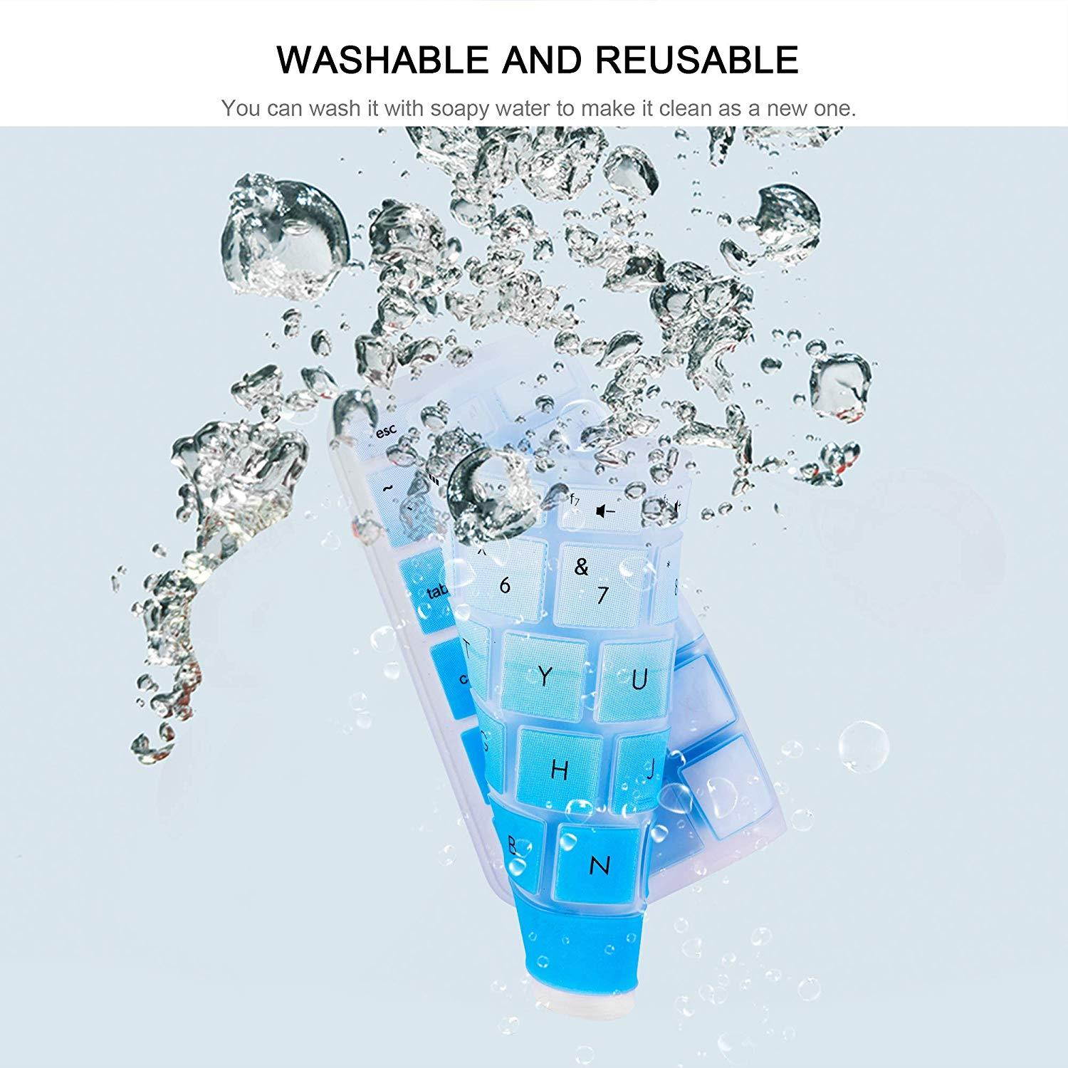 [2pack] Keyboard Cover for HP Envy x360 2-in-1 15.6" Laptop Series /2018 Newest HP Pavilion 15.6 inch Series /2018 HP Envy 17.3" 17M 17-BS 17-BW Series Touch-Screen Laptop Protective Skin(gradualblue)