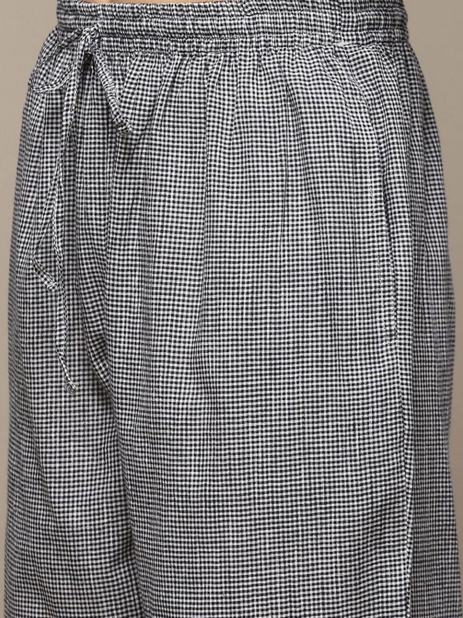 Biba Navy Cotton Embroidered Kurta Palazzo With Dupatta