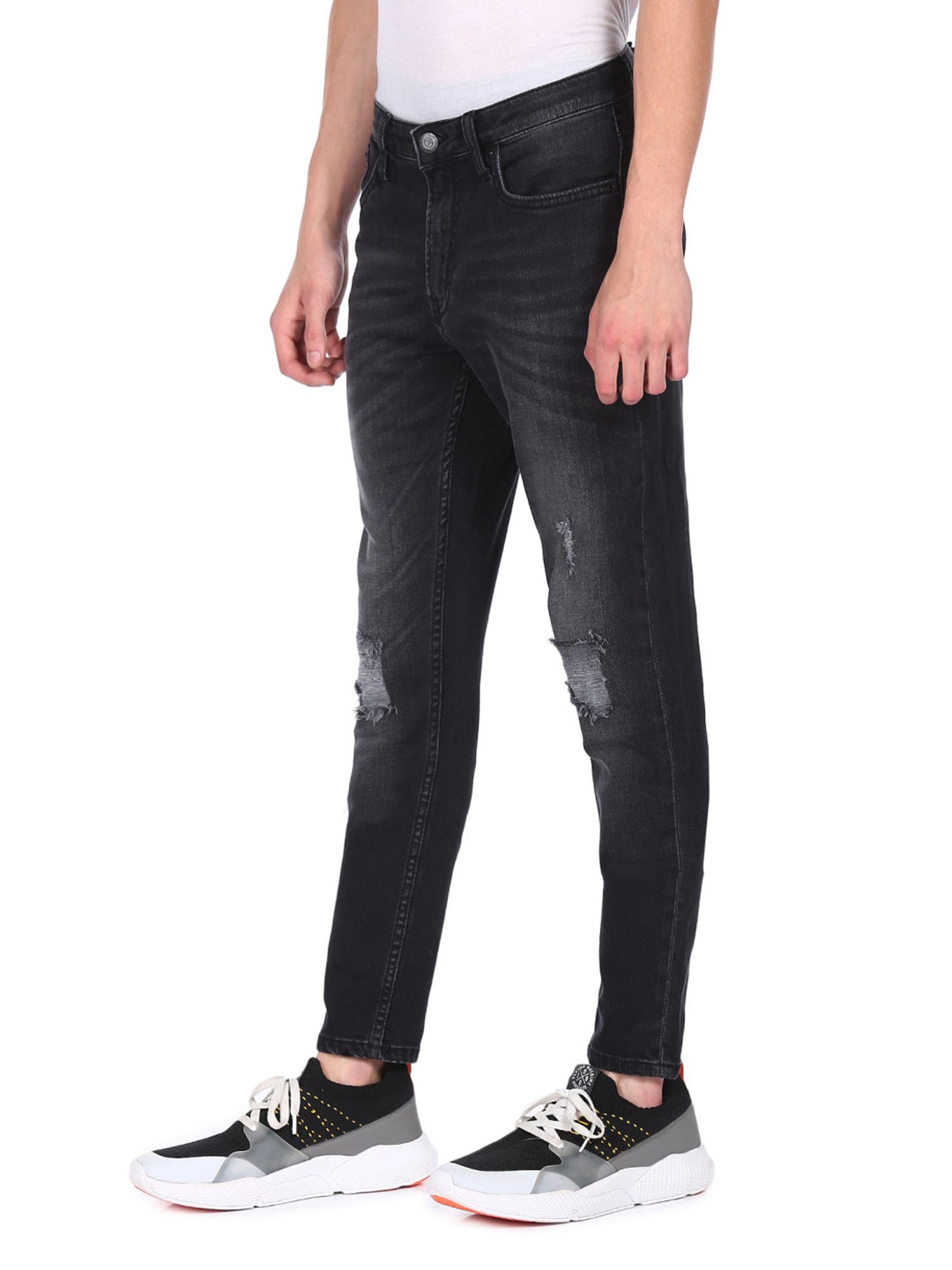 Aeropostale Black Skinny Fit Lightly Washed Jeans - Flexi Collection