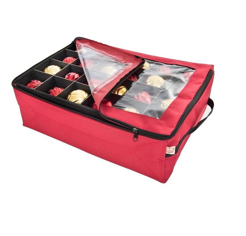Tree Keeper 2-Tray Red Christmas Ornament Storage Bag - Holds up to 48 Ornaments