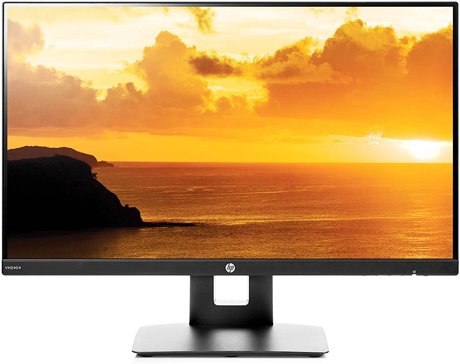 HP VH240a 23.8-inch Full HD 1080p IPS LED Monitor with Built-in Speakers and VESA Mounting, Rotating Portrait & Landscape, Tilt, and HDMI & VGA Ports (1KL30AA) - Black