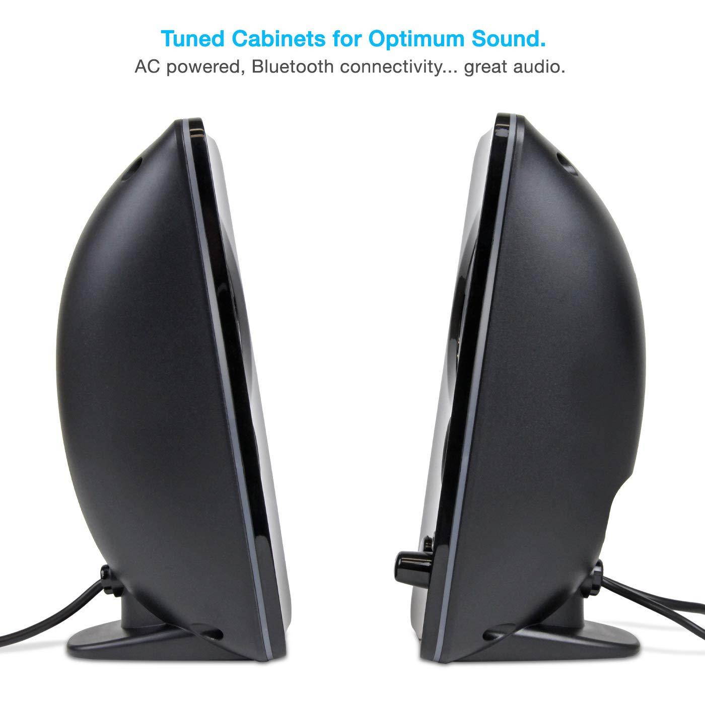 Cyber Acoustics 2.0 Color Changing Desktop Speaker System with Bluetooth Home Audio for Laptop, PC Computer, Tablet, and Smartphones (CA-SP29BT)