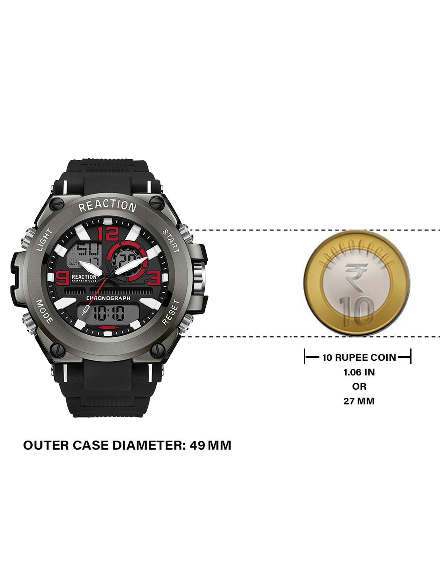 Reaction Kenneth Cole KRWGP9008101 Analog-Digital Watch for Men