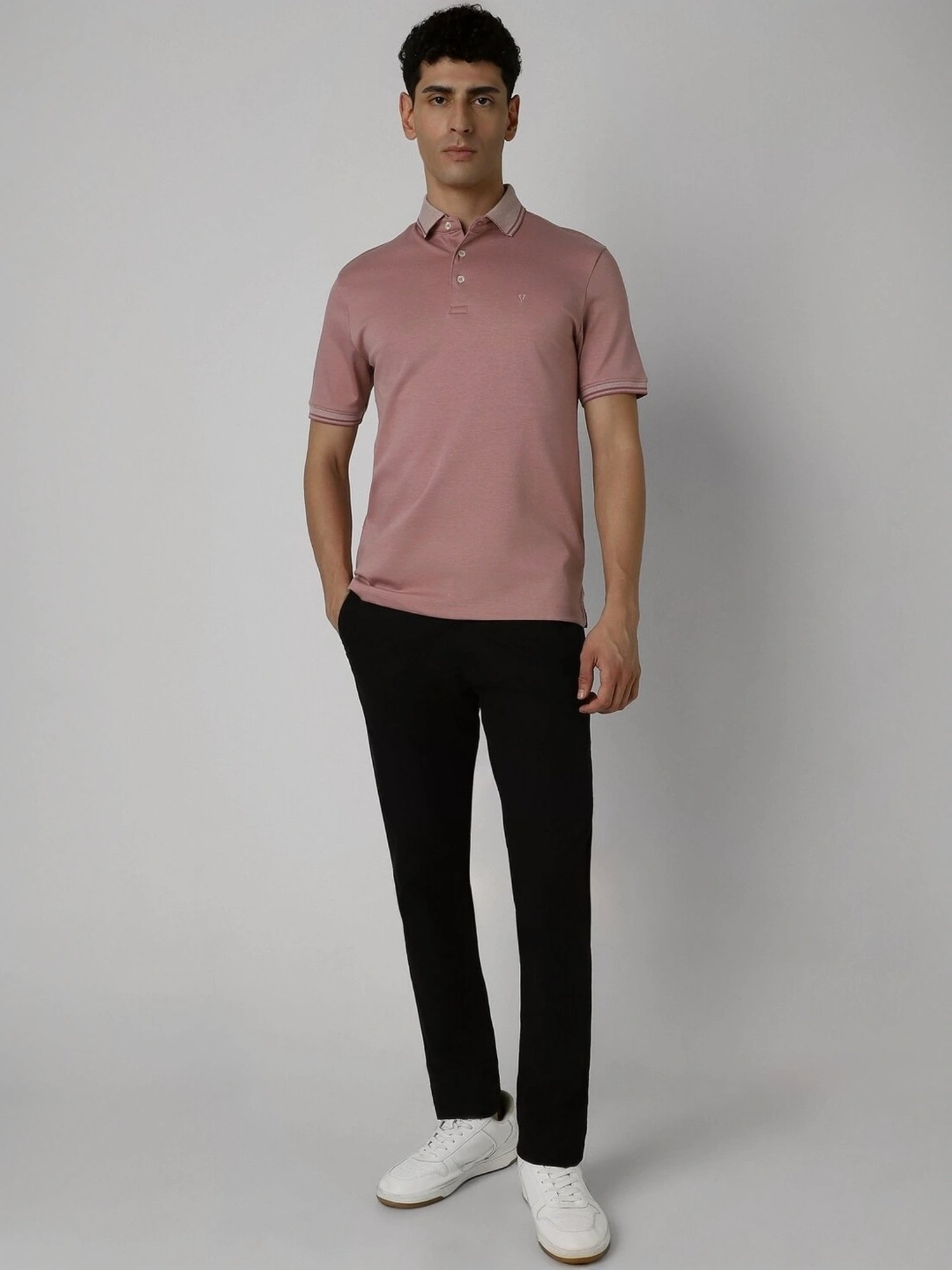 Van Heusen Red Regular Fit Polo T-Shirt