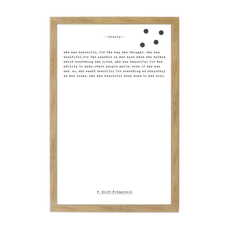 24" x 32" Beauty - F. Scott Fitzgerald Magnet Board Brown - Petal Lane