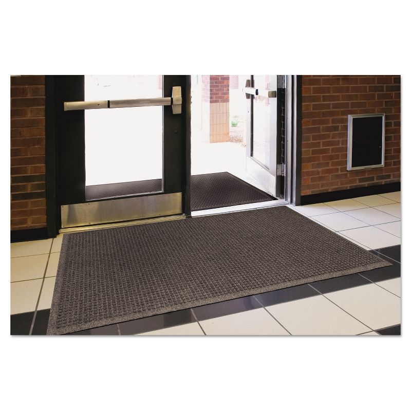 1'4"x2'4" Rectangle Indoor and Outdoor Polyurethane Floor Mat Black - PiccoCasa