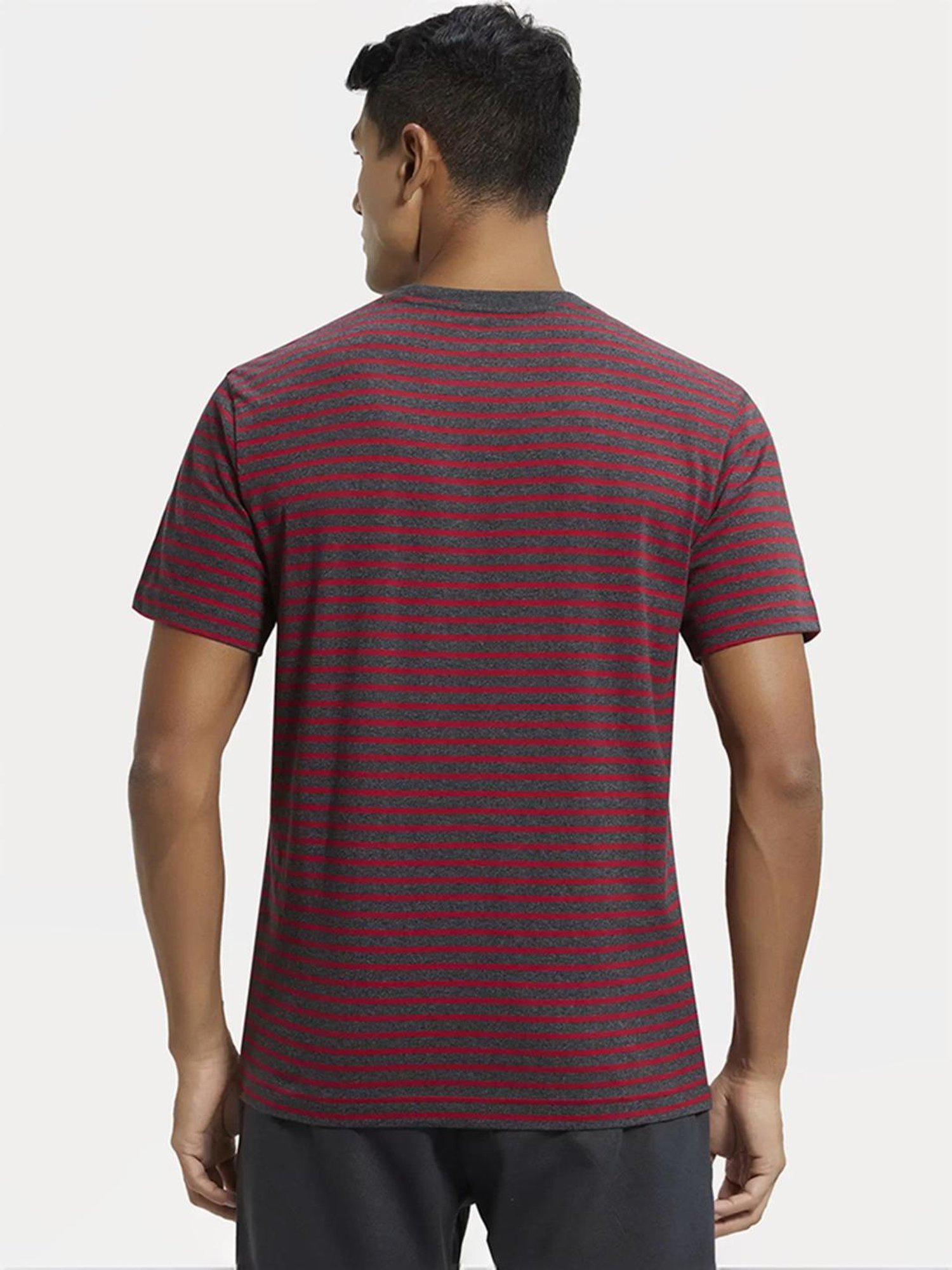 Jockey 2715 Men's Super Combed Cotton Rich Striped Round Neck Half Sleeve T-Shirt