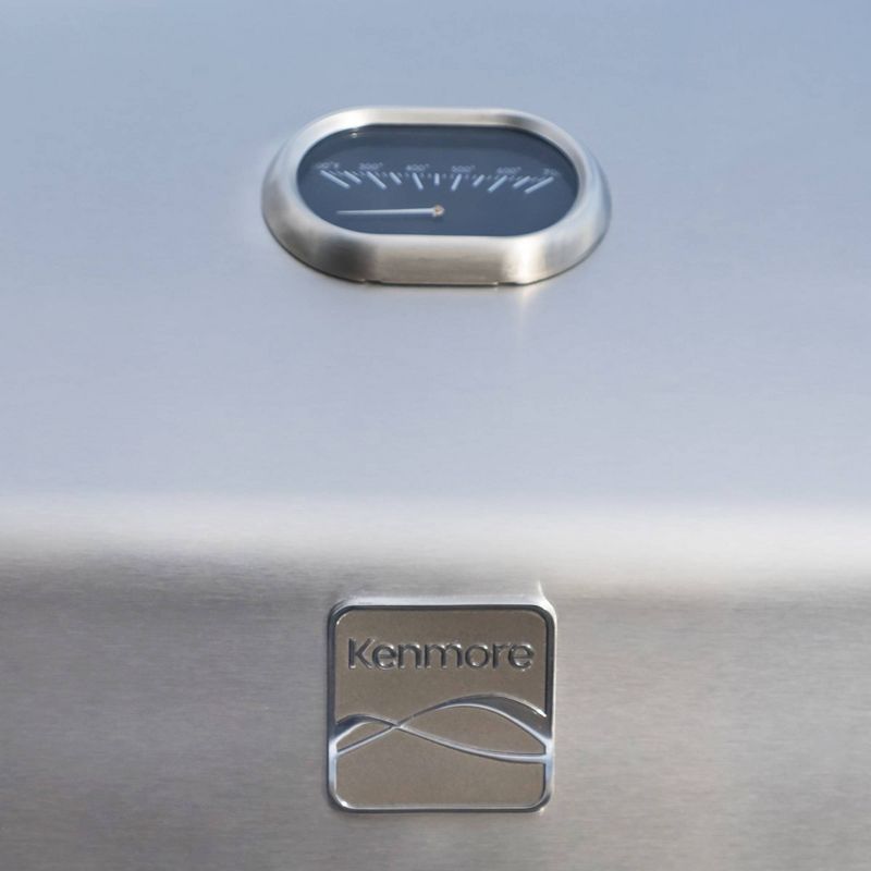 Kenmore PG-40406S0L 4 Burner Open Cart Grill with Side Burner - Stainless Steel and Black