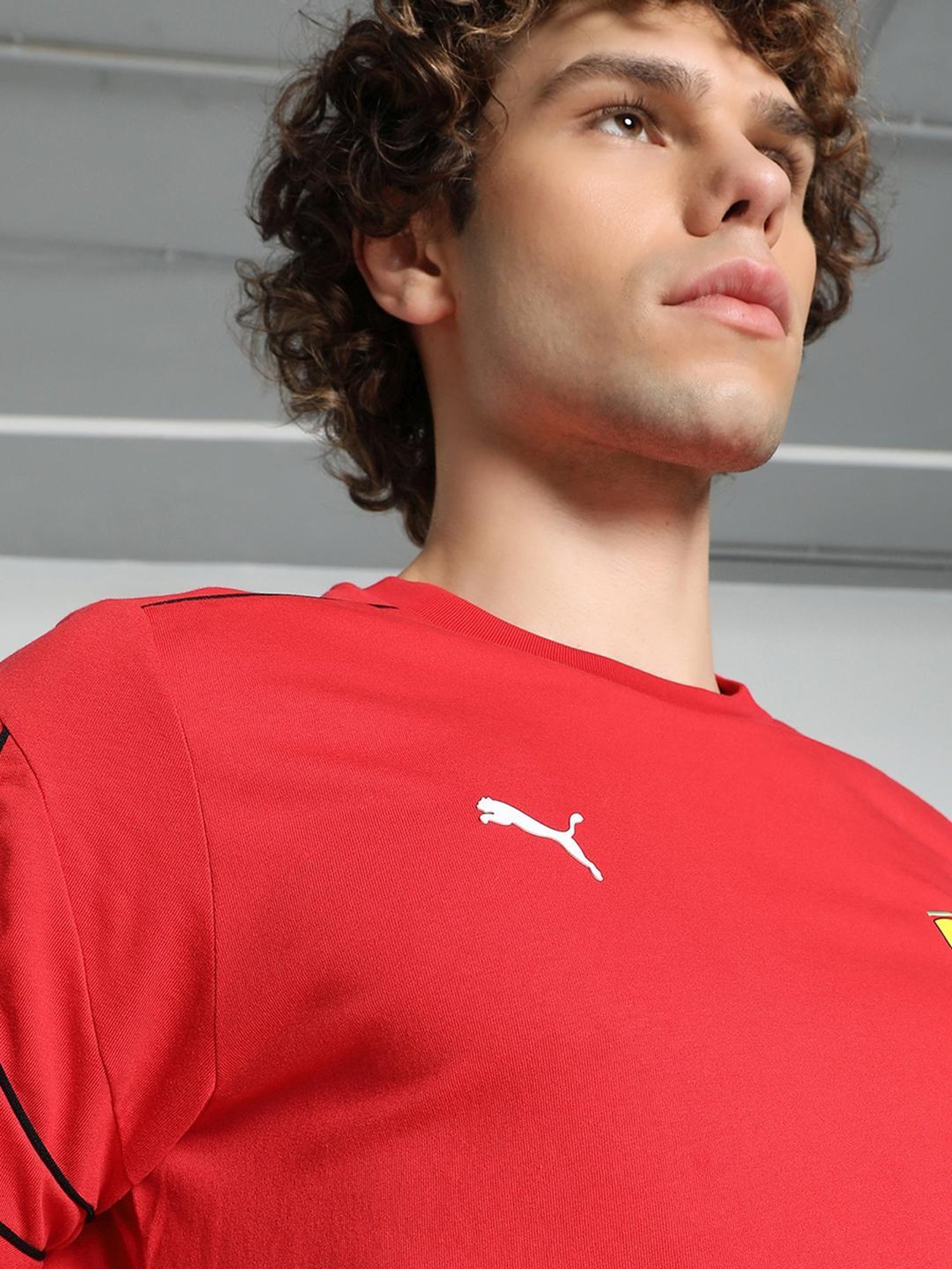 Puma Red Cotton Regular Fit Sports T-Shirt