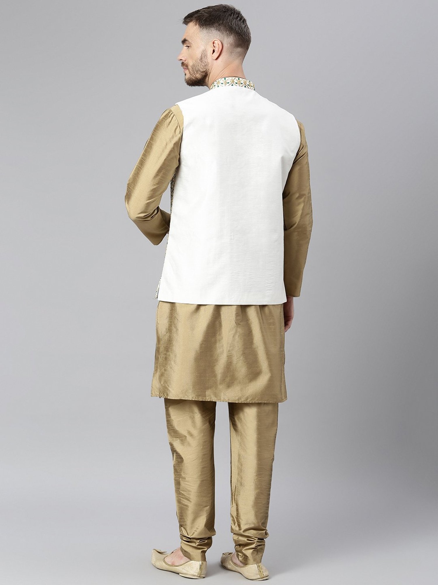 Hangup Khaki Embroidered Full Sleeves Kurta Set