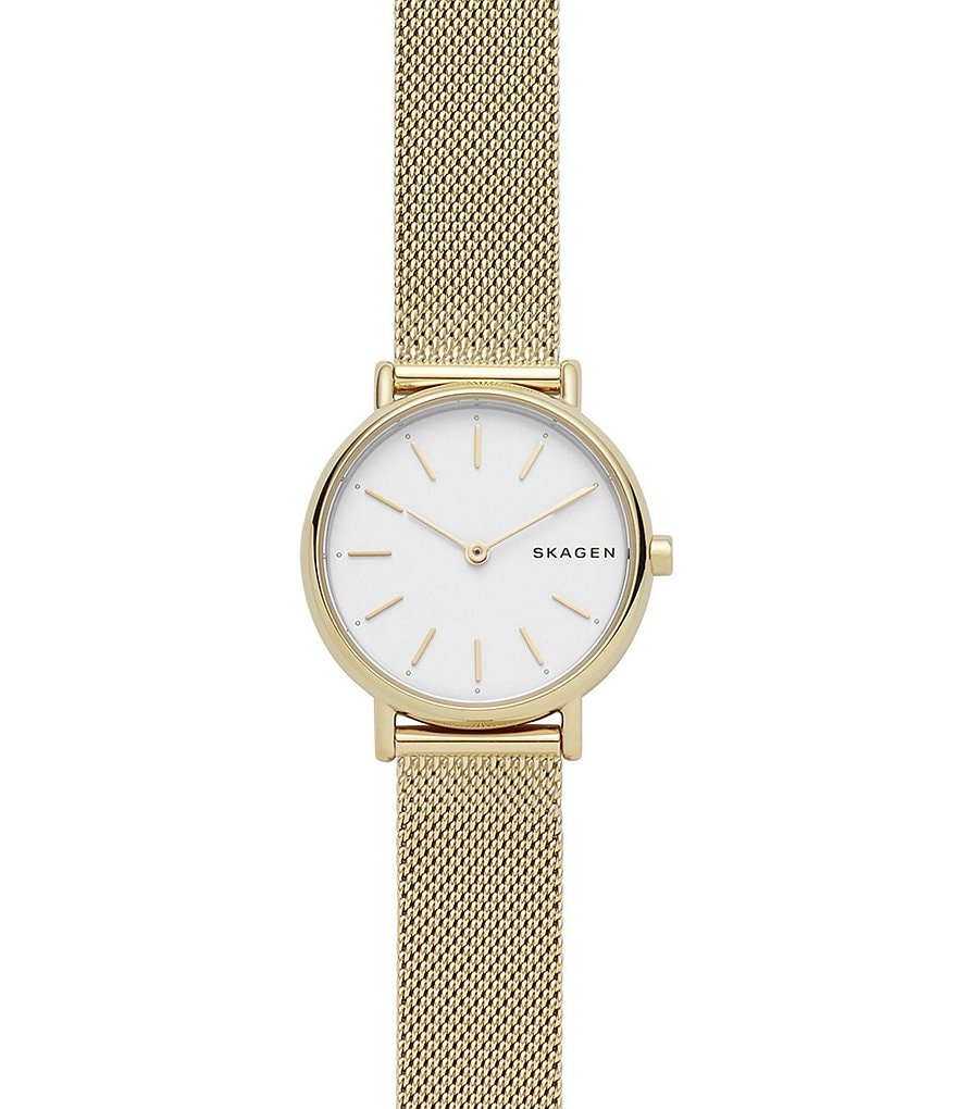 Skagen Signature Slim Gold Tone Mesh Watch