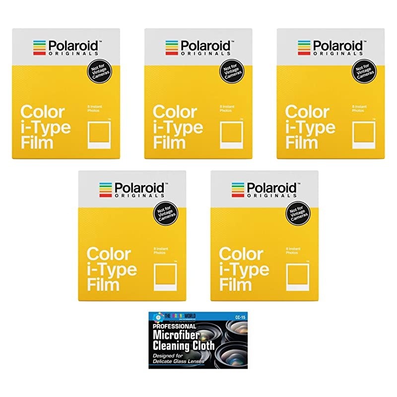 Color Glossy Instant Film for Polaroid Originals I-Type OneStep2 Camera - 5-Pack