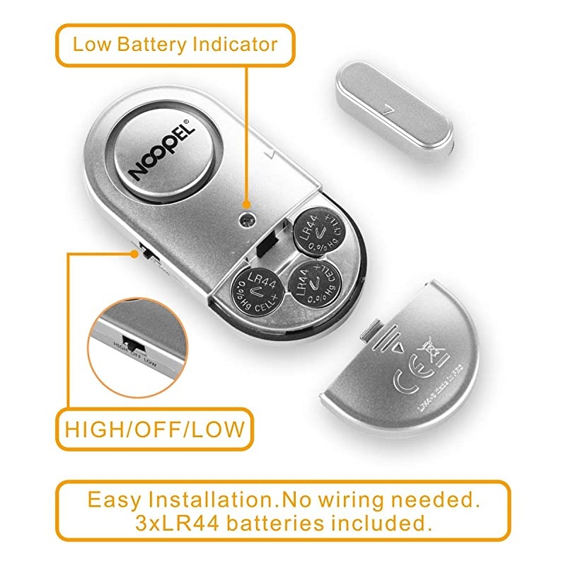 Window Door Alarm 2 Pack, New Version with Two Volume Levels, Wireless Magnetic Burglar Intruder Entry Alarm for Kids Toddlers Indoor Personal Safety