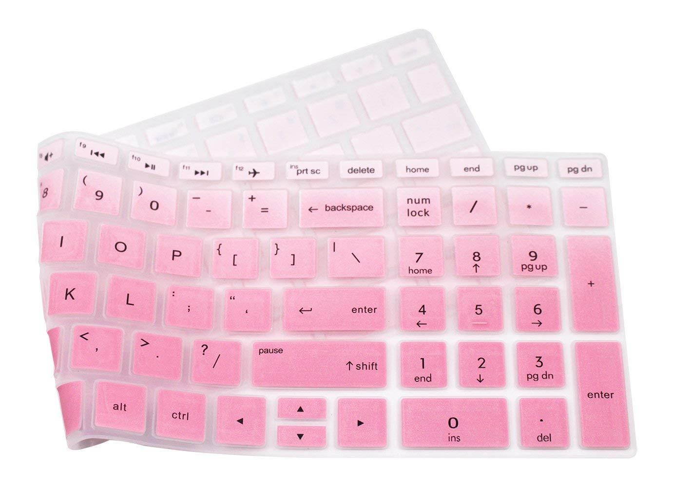 Silicone Keyboard Cover for 15.6" HP Pavilion X360 15-br075nr, HP Envy x360 15m-bp/bq, HP Spectre x360 15-ch011dx, HP Pavilion 15-cb 15-cc 15-cd 15-bw 15-bs & 17.3" HP 17m-ae 17-bs Series - Pink Ombre