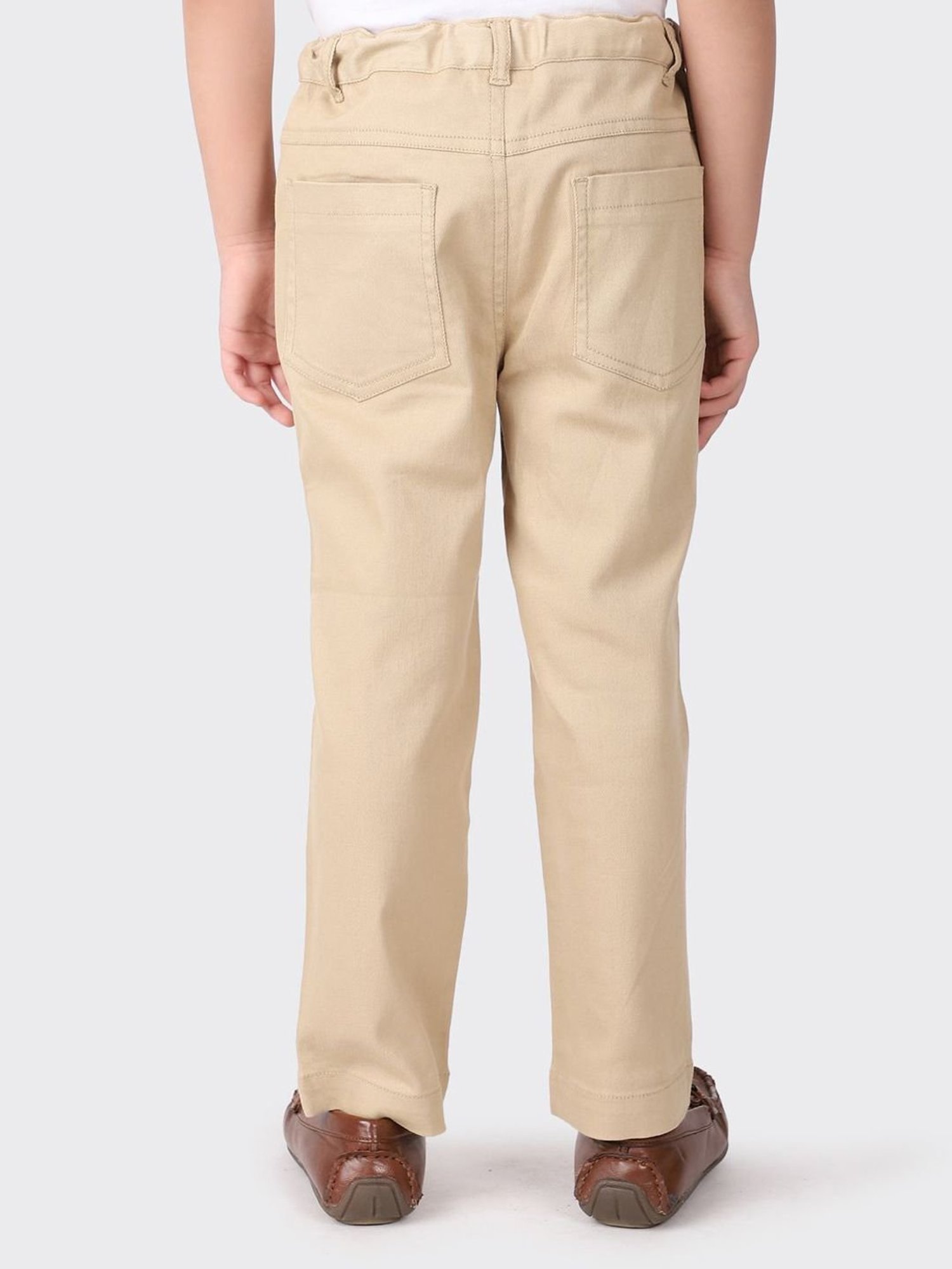 Fabindia Kids Beige Cotton Regular Fit Pants