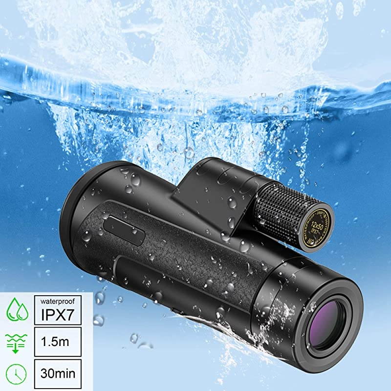 Telescope with Smartphone Holder - 12X50 High Power HD , Camera Shutter, Waterproof IPX7, BAK4 Prism, Tripod for Watching Wildlife Bird Hunting Camping Travel