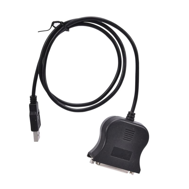 USB 1.1 To DB25 Female Port Print Converter Cable LPT Bi-directional Parallel Interface Adapter Cable 25Pin Printer Cable Black