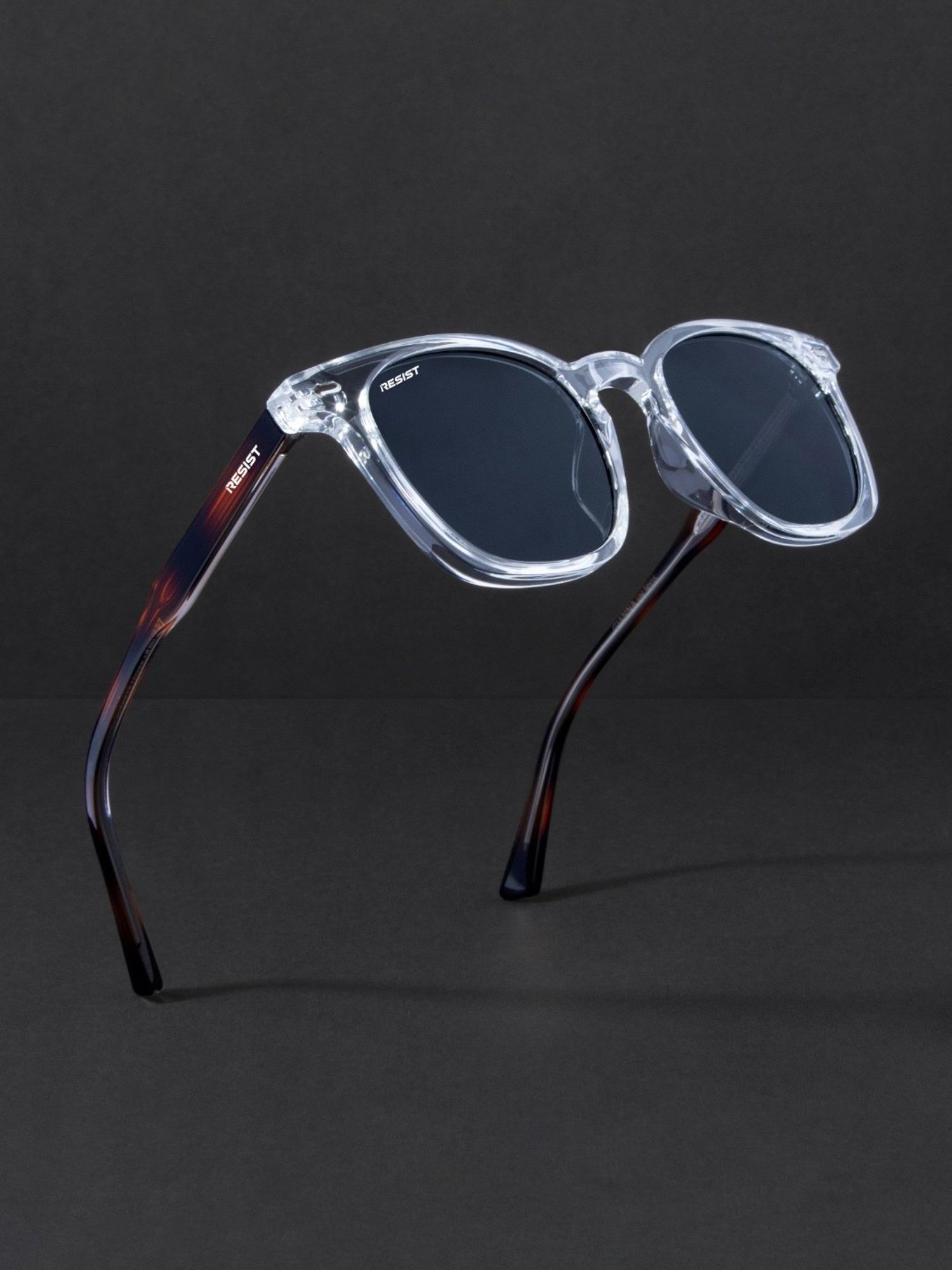 Resist Eyewear Black Wayfarer uv protected Unisex Sunglasses