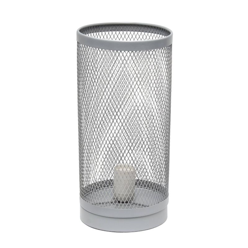 Mesh Cylindrical Steel Table Lamp Gray - Simple Designs