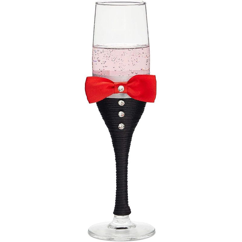 Sparkle and Bash Set of 2 Mr and Mr Champagne Flutes Glasses, Same Sex Wedding Decorations