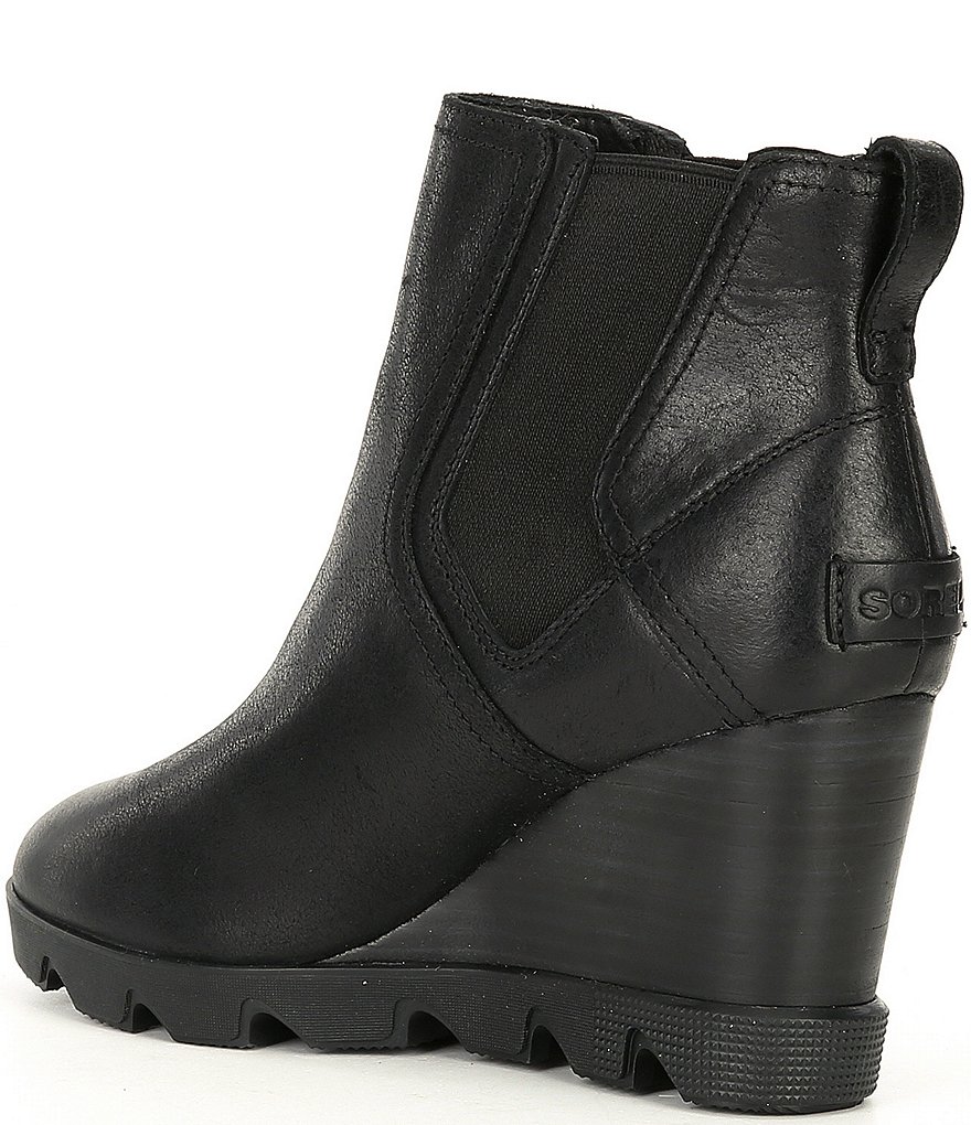 Sorel Joan Uptown Chelsea Waterproof Leather Wedge Lug Sole Booties